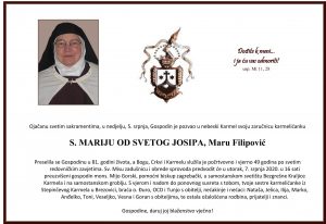 OPROŠTAJ OD S. MARIJE OD SVETOG JOSIPA (FILIPOVIĆ)