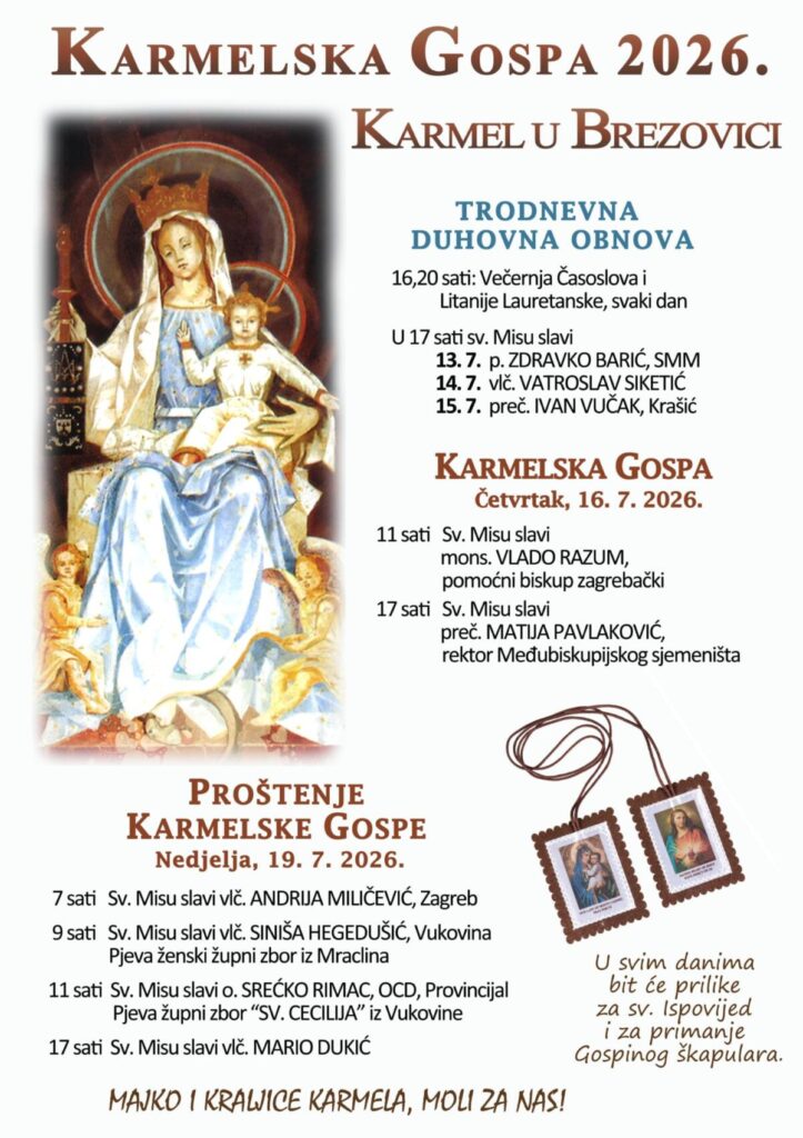 Karmelska Gospa 2026. – Duhovna obnova, svetkovina i proštenje u Brezovici